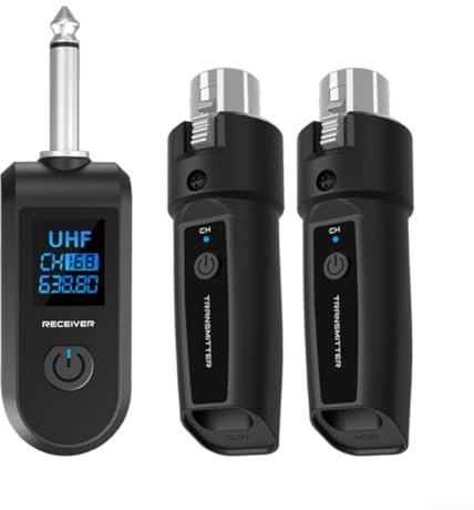 Zilimontt 1 set microfono mixer audio, sistema di microfono XLR wireless per BETA58 E945 microfono audio mixer PA, ricevitore trasmettitore microfono wireless (1 vassoio 2)