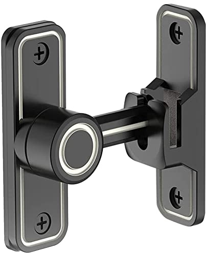 Okeeyseda Loquets de Porte Robustes à 90 DegréS à Angle Droit Serrure de Porte de Grange Verrou de Porte Coulissante Antivol pour Jardin Noir