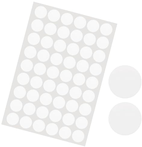 Ctyjia 1 Sheet/54PCS Self-adhesive Screw Caps Covers, Screw Hole Stickers, Ø 21mm PVC Dustproof Cover Caps, Screw Hole Covers, White