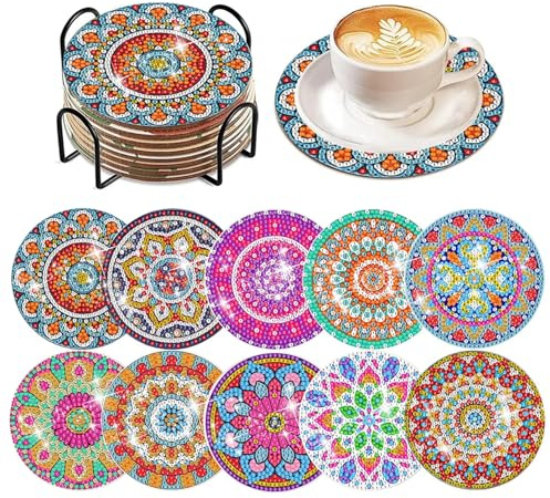 Wulcea Diamond Painting Kinder Erwachsene Untersetzer Lustige Geschenke Diamant Bastelset Ab 4 6 7 8 9 10 11 12 16 Jahre Freundin Geschenk Mädchen Für Sachen Basteln Geburtstagsgeschenk Teen Mandala