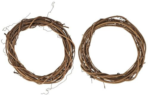 Ideen mit Herz Rattan-Kränze | Mini-Kränze | Ostern | Weihnachten | Weidenkränze | innen: Ø 7cm, außen: Ø 10 cm | 2 Stück