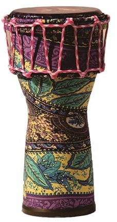 6 Zoll Djembe Trommel Mit Riemen Trommeltasche Handglocke, Buschtrommel Handbemaltes Muster, für Erwachsene Anfänger(GrüN)
