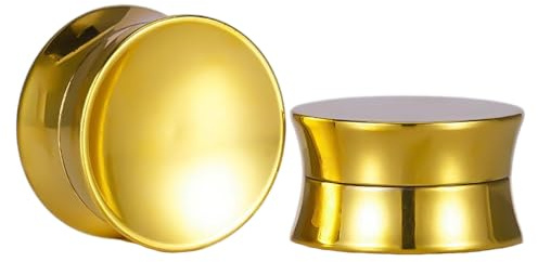 Vankula Ohr Tunnel 1 Paar Flesh Plugs Einzigartig Anders Doppelseitig Edelstahl für männer damen Ohrpiercing Gestreckte Schmuck 16mm(5/8) Gold