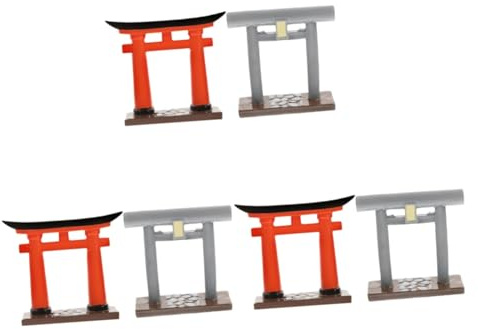 Hemobllo 3 Series Mini Puerta para Jardín Zen Decoración De Paisaje Micro Accesorio para Miniaturas Casa Estilo Japonés para Decoración Terrarios 2 Piezas X 3