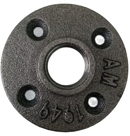 GFDSGRE Flangia Raccordi for Tubi in Ferro con Flangia a Pavimento in Filettatura malleabile da 5 Pezzi Stile Industriale for Montaggio a Parete(1)