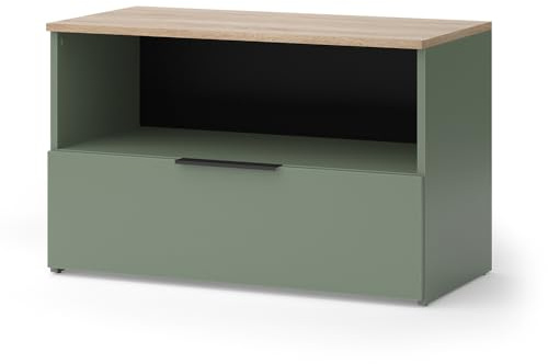 Vicco Kommode Wido, Grün, 80 x 50 cm | mit 1 geschlossenem Fach, geeignet zur Aufbewahrung von Haushaltsgegenständen