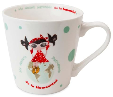 PEPITA VIAJERA Taza de Cerámica Colección Me Declaro Patrimonio de la Humanidad, 380 ml,con Asa ergonómica,Regalo Original Mujer,Amistades,Apta para Lavavajillas y Microondas