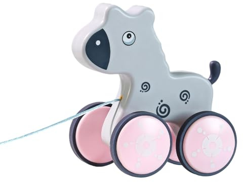 Mqiklt Giocattolo Da Tirare, Giocattolo Da Passeggio Da Tirare, Giocattoli Da Tirare per Bambini Piccoli per L'educazione Precoce, cavallo, Taglia unica