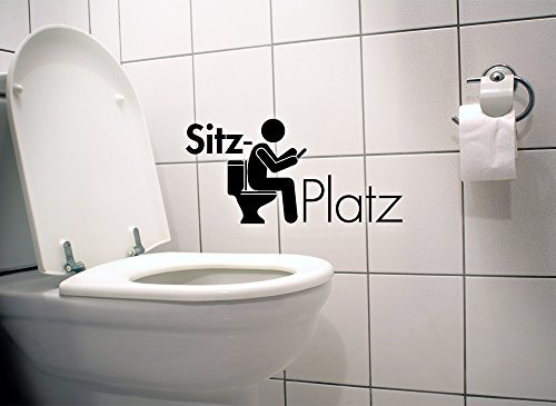 Grandora WC Aufkleber Piktogramm Sitzplatz I violett (BxH) 26 x 13 cm I Badezimmer Bad Toilette Wandaufkleber Wandsticker Wandtattoo Sticker Tattoo W979