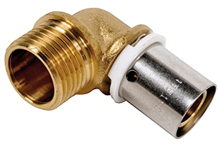 DIPRA - Raccord PER à sertir coude mâle M15/21 (1/2) - Ø16 mm - raccord plomberie PER