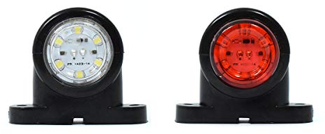 2 luci di posizione a LED per camion, 12 V/24 V, luci di posizione per rimorchio, colore rosso e bianco
