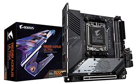 GIGABYTE B650I AORUS Ultra Mainboard - Unterstützt AMD Ryzen 9000 Prozessoren, 8+2+1 digitales VRM, bis zu 7200MHz DDR5 (OC), 1x PCIe 5.0 + 2X PCIe 4.0 M.2, Wi-Fi 6E, 2.5GbE LAN, USB 3.2 Gen 2x2