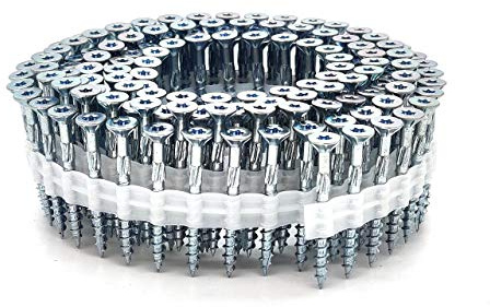 Coil Magazinierte adunox-SuperUni Holzschrauben/Spanplattenschrauben mit Teilgewinde, Cutspitze, Fräsrippen, hell verzinkt, 2.000 Stück…… (4,0 x 40 mm)