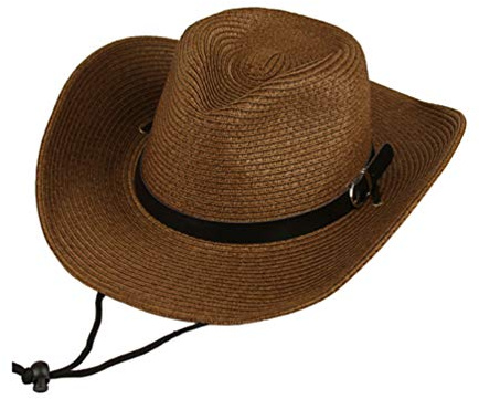 SEWACC Western Strohhut Roll Up Cap Sonnenschutz Strohhut Kopfbedeckung Cosplay Kostüm für Frauen Männer Geburtstag Halloween Kaffee