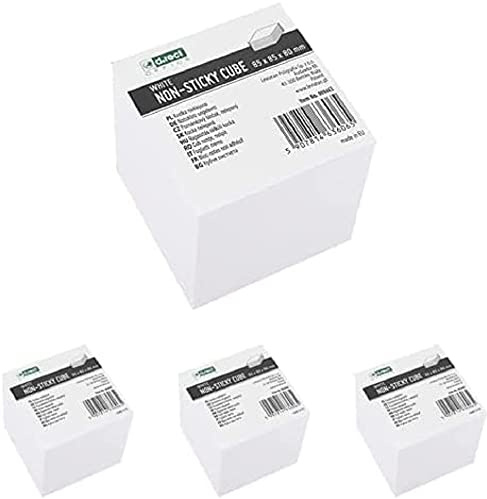 D.RECT Zettelklotz Notizklotz Ersatzpapier (für Zettelbox) | 85x85x80mm circa 750 blatt | Weiß, 4er Pack