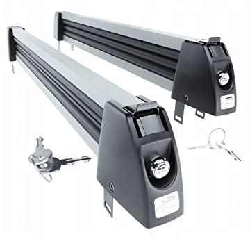 Skiträger für Dachträger Skihalter für 5-Paar 58 cm Profilschiene Snowboard Grau Relingträger Grundträger XXL