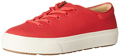 Amazon Essentials Women's Casual Lace Up Platform Sneakers, Red, 8
