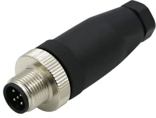 M12-kontakt 5-polig, A kodad rak rundkabelkontakt 5-stift på plats Installerbar skruvanslutning 12 mm flygning hankontakt IP67 vattentät industriell kretskontakt