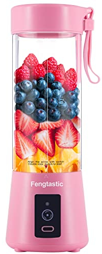 Portable Blender for Shakes and Smoothies, Personal Mixer USB Rechargeable Small Smoothie Mixer (Pink)
