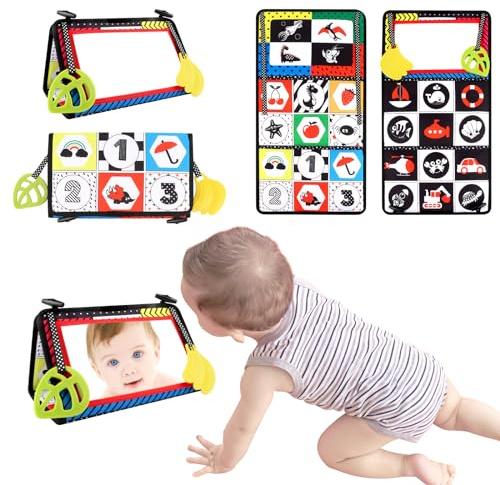 VFANDV Baby Spiegel Spielzeug 0-12 Monate - Faltbares Bauchlage Spielzeug für Neugeborene - Geschenk für Babys
