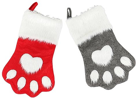 Garneck 2St Weihnachtsbaumstrumpf strümpfe Christbaumschmuck das Geschenk Weihnachtssto Socke weihnachtssocken Weihnachten Geschenktasche Pfote
