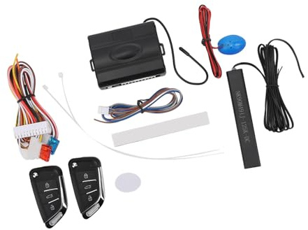Auto-Alarmanlage mit Schlüssellosem Zugang, KIMISS Kit für Schlüsselloses Auto-Zugangssystem, Druckknopf-Fernstartsystem-Kit, Intelligentes Automatisches Fernverriegelungssystem