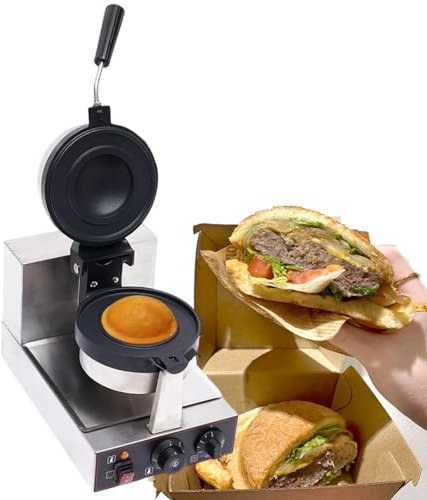 Macchina Per Hamburger, Pressa Per Sandwich Per Feste Singola/Doppia, Macchina Per Hamburger Elettrica, Macchina Per Il Pane Volante, Controllo Della Temperatura E Del Timer Da 5 Minuti,Single