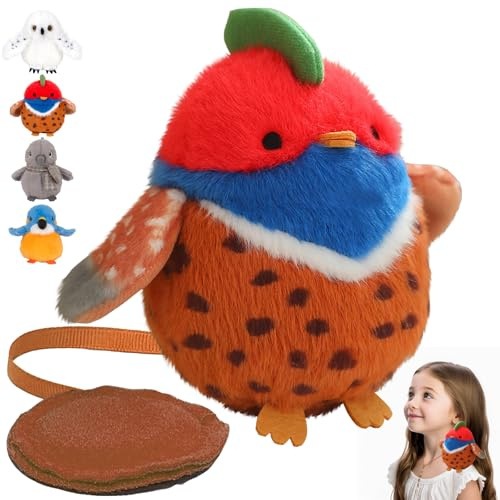 LUKIUP Figura de peluche camaleón, muñeca de peluche con hombros pascales, bonito camaleón, juguete de peluche de lagarto, imán magnético, regalo para niños y niñas (azul y blanco)