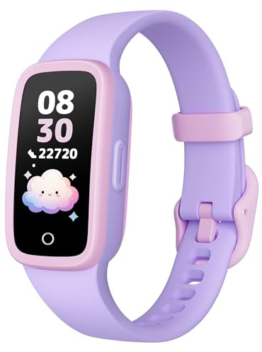 TICTIKY Kids Fitness Tracker Watch with Amoled Screen, Activity Tracker No Phone Needed, Heart Rate Sleep Monitor, 3ATM Waterproof, Pedometer, Alarm Clock, 3 Games, Step Counter Watch for Girls 5-10