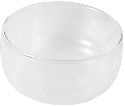 DECOMELODY Ciotola in Vetro Borosilicato Anti-crepe Doppio Strato Trasparente Resistente al Calore Design Cristallo Chiaro per Insalata e Dessert