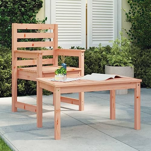 HaoChrymec Gartentisch mit Massivholz Douglasie, Stabile Tischplatte, Langlebiges Design, Ideal für Garten und Terrasse, Balkon Tisch, Beistelltisch Outdoor, Loungetisch Garten, 82,5 x 50,5 x 45 cm