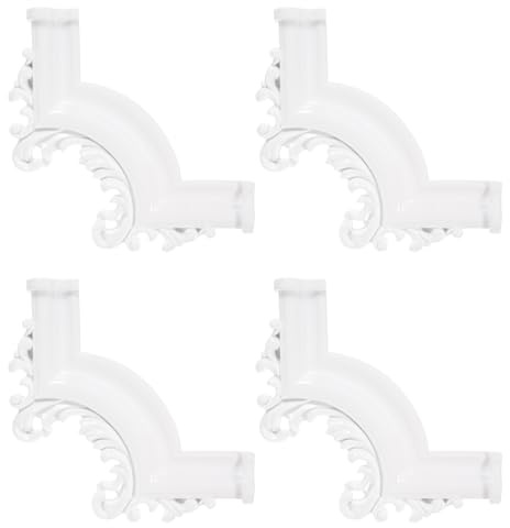 GLEAVI 4 Pcs Vintage White Ceiling Molding Corner Panels, Premade Wainscoting for Indoor Wall and Ceiling Decor, Retro Decorative Corner Trim for Home Interior
