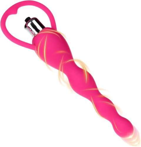 Soft Silicone Anal Beads Vibrating Butt Plug，Ergonomic Design and 10 Powerful Stimulation Patterns for Beginner & Advanced Player, Anal Sex Toys for Men, Women and Couples