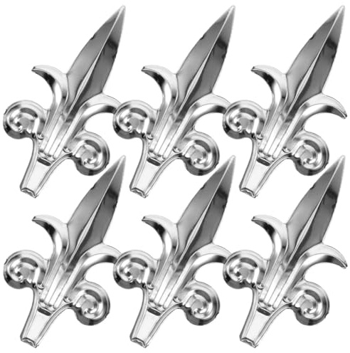 HYTROVE Pointed Fence Topper Finials 6Pcs Metal Finial Post Tops Compact Design for Garden Fence Decoration and Outdoor Gate Security