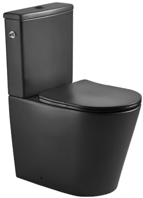 Swiss Aqua Technologies Brevis WC à poser sans bride + abattant softclose, noir mat (SATBRE031RREXVPBKM)