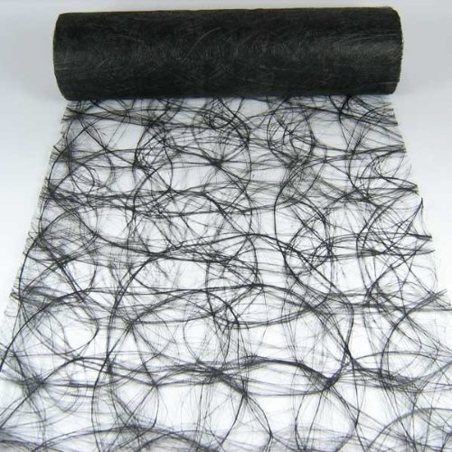 N/A 1m Sizoweb® Original Tischband Tischläufer Tischdeko Faserseide 30cm, Farbe:schwarz