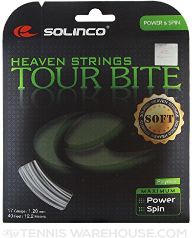 Solinco Tour Bite Soft Tennissaite (17–1,20 mm), silberfarben, 2 Sets