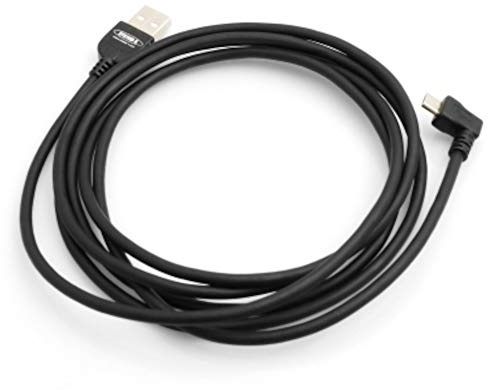 SYSTEM-S Cavo Micro USB 2.0 ad Angolo di 90 Gradi (Sinistra/Maschio) Adattatore Cavo Dati e Cavo di Ricarica 140 cm