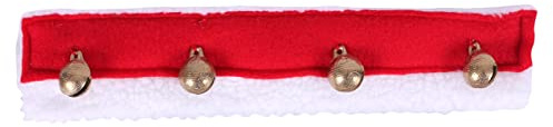 netproshop 1Stück Weihnachts Glöckchen Halfterpolster rot mit weißem Rand aus Fellimitat, ca. 30 x 5,5cm
