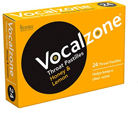 Vocalzone Throat Pastilles Honey & Lemon 24 - for Sore Throats and Hoarseness When Overusing Your Voice. Produced and Sold in The United Kingdom Since 1912.