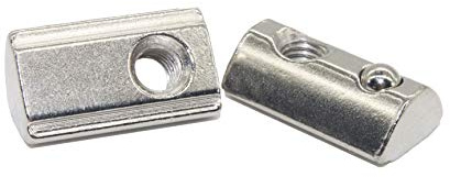 20 x M8 spårsten 13,5 x 7,2 mm Nut 8, med fjäderkul, stål
