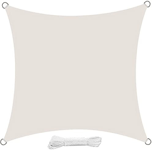 swift Vela Ombreggiante Impermeabile 2x2 m Quadrata Protezione Anti Raggi UV Tenda a Vela, Telo Tenda da Sole a Vela per Esterno, Giardino & Gazebo, Beige