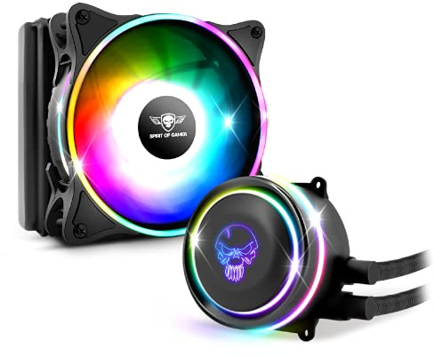 Spirit Of Gamer - LIQUID FORCE 120 ARGB - Kit di raffreddamento ad acqua per processori Intel e AMD - Retroilluminazione RGB indirizzabile a 3 pin / 5 volt - Ventola da 120 mm