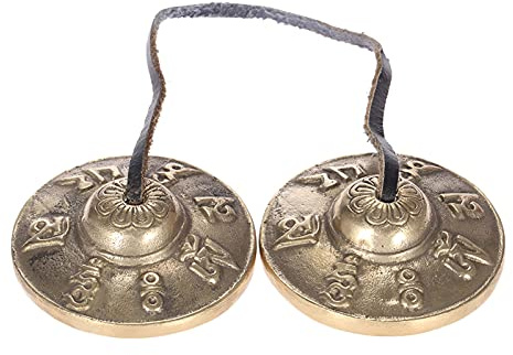 Btuty Tibetische Tingsha Zimbeln mit Glückssymbolen für Meditation & Yoga | Tingsha Meditationszimbeln mit klarem Klang, buddhistischem Symbol, für Yoga, Klangtherapie, Entspannung