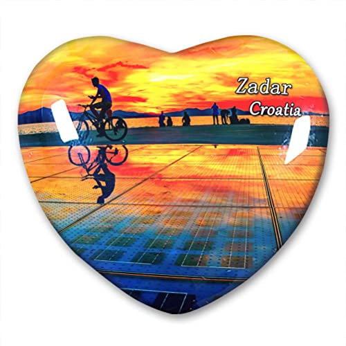Kroatien Zadar Kühlschrankmagnet Kühlschrankaufkleber Kollektion Dekorativer Magnet Reise-Souvenir Herzform Kristallglas