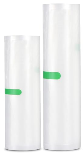 Diboniur Sac Sous Vide Alimentaire, 2 Rouleaux 28/20 x 500cm Rouleau Sous Vide Alimentaire, Sac de Congelation Sous Vide pour la Conservation des Aliments et la Cuisson