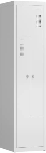 Lüllmann 2er Z-Spind komplett montiert Größe:180x40x50cm Spindschrank Metallspind Kleiderspind (weiß) für Personalräume