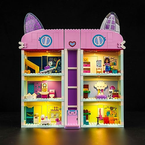 LocoLee Led Licht Set Kompatibel mit LEGO Gabby's Dollhouse, Led Beleuchtungs Set Compatible with LEGO 10788 Gabby’s Dollhouse - Nur Lichter Set, Kein Modell