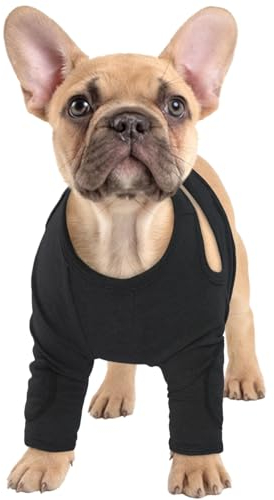 Wundschutzanzüge für Hunde, Heilungsanzüge Welpe Hundebody nach Op Postoperative Leckschutz Kleine Hunde Op Body Chirurgenanzug Erholungsanzug für Hunde nach Operation(Schwarz, S)