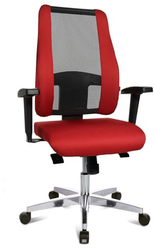 TOPSTAR Sitness Lady 300 ergonomischer Schreibtischstuhl, Bürostuhl mit bewegter Sitzfläche für Frauen rot